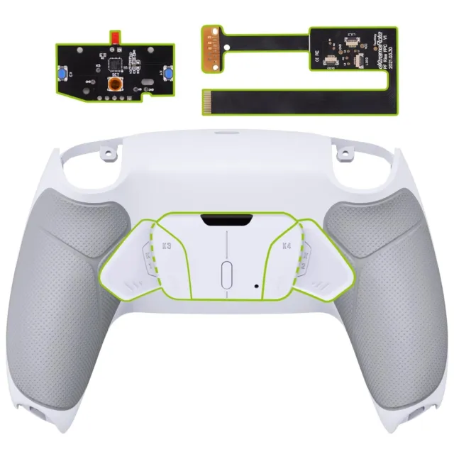White Rubberized Grip Programable RISE4 Remap Kit for PS5 Controller BDM 010 & B