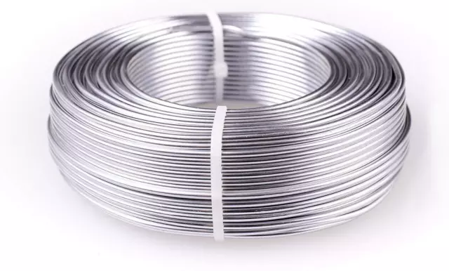 Schmuck- & Basteldraht Bindedraht Aluminiumdraht 3 mm x 100 m (10x10m), Silber