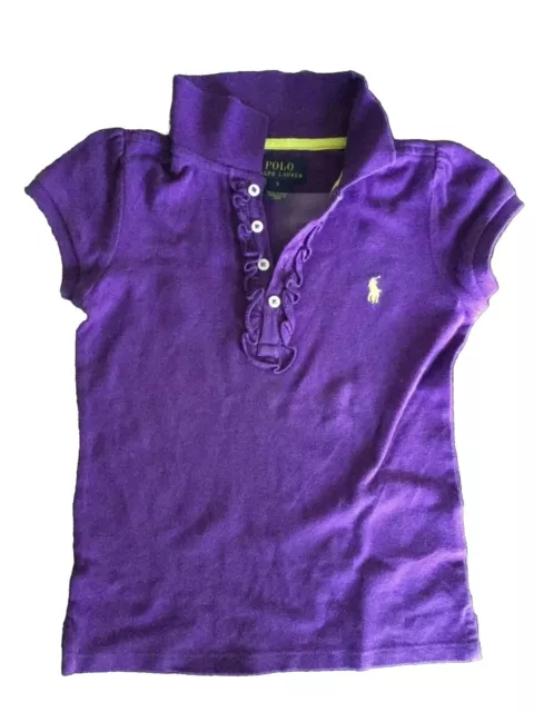 Ralph Lauren polo Camisa Jersey Niña Suéter Algodón Violeta Talla 5 Años