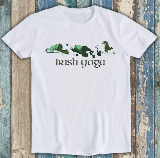 Irish Yoga Fitness Drinking St Paddys Day Art Funny Gift Tee T Shirt M1354