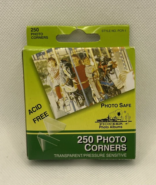 Pioneer Photo Corners autoadhesivo, paquete de 250 esquinas fotográficas transparentes. Totalmente nuevo