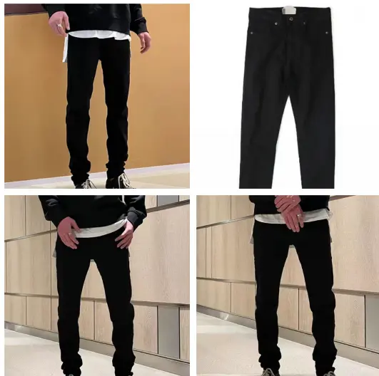 2023 new Spring fashion menblack tight stretch small foot pants casual jeans