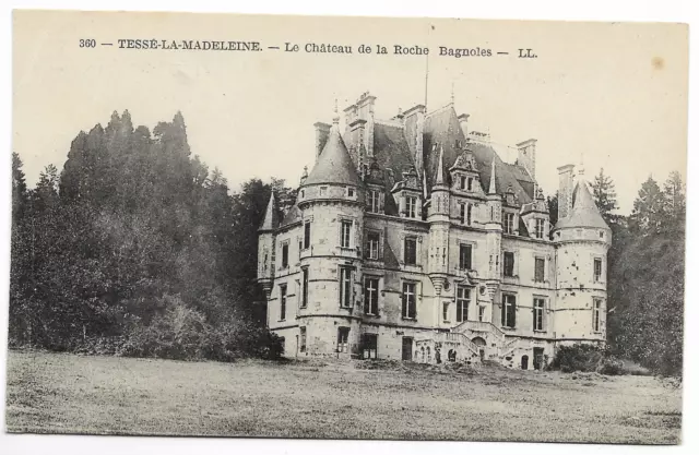 CPA ""TESSE LA MADELEINE - Le Château de la Roches Bagnoles