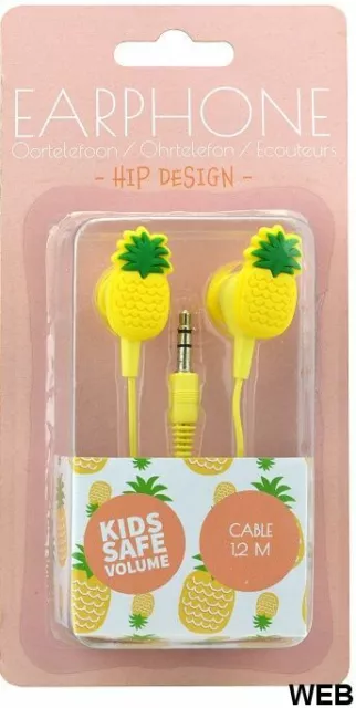 Cuffie auricolari per bambini fantasia Ananas - 2 confezioni