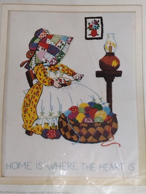Kit de imágenes Home Is Where The Heart Is Crewel 11""x14"" CM de Erica Wilson