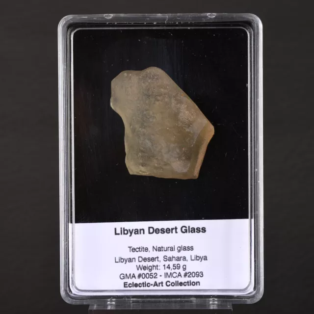Lente Del Deserto Libico con Foro Impattite 14,59 G Tektit LDG Libyan Glass Urto