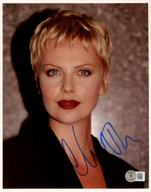 Charlize Theron Signed BAS COA 8X10 Sexy Portrait Photo Auto Autographed Beckett