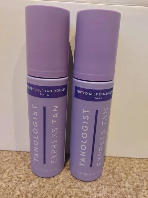 2 x Tanologist Tinted Self-Tanning Mousse Dark Express Fake False Tan 200ml NEW