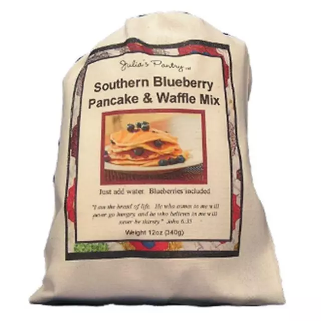 Julias Southern Magnolia JP302 12 oz Blueberry Pancake & Waffle Mix with Real...