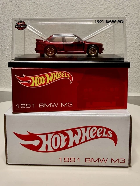 Masinuta de colectie Hot Wheels 1991 BMW M3, RLC - Red Line Club, Spectraflame Red, 1:64 Masinuta de colectie Hot Wheels 1991 BMW M3, RLC - Red Line Club, Spectraflame Red, 1:64