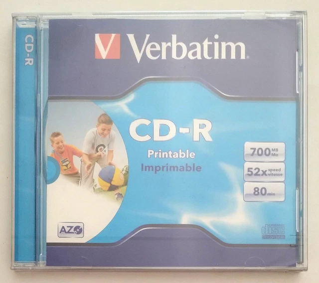 Verbatim CD-R 80min Printable - Confezione Da 50 Dischi, Per Masterizzazione E Archiviazione Dati