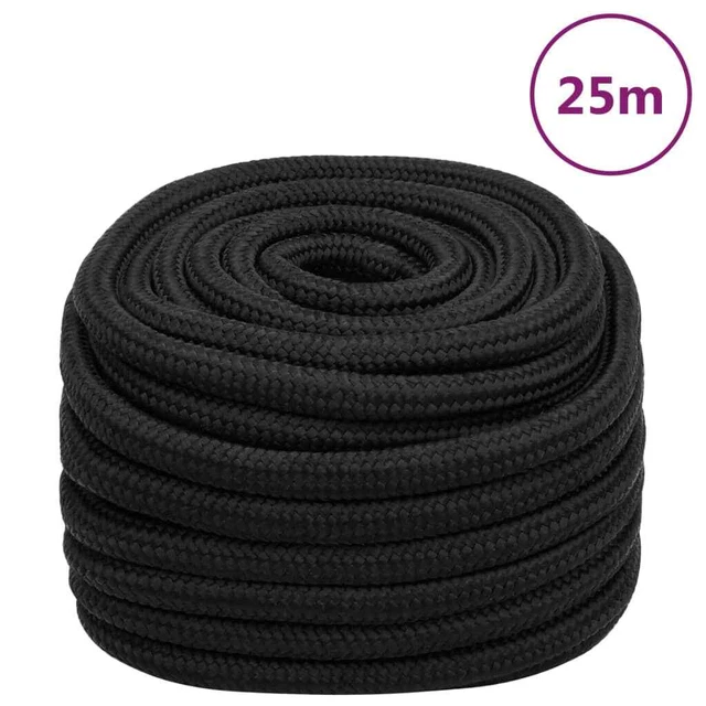 Vidaxl Corda Nautica Completamente Nera 20 mm 25 m in Polipropilene