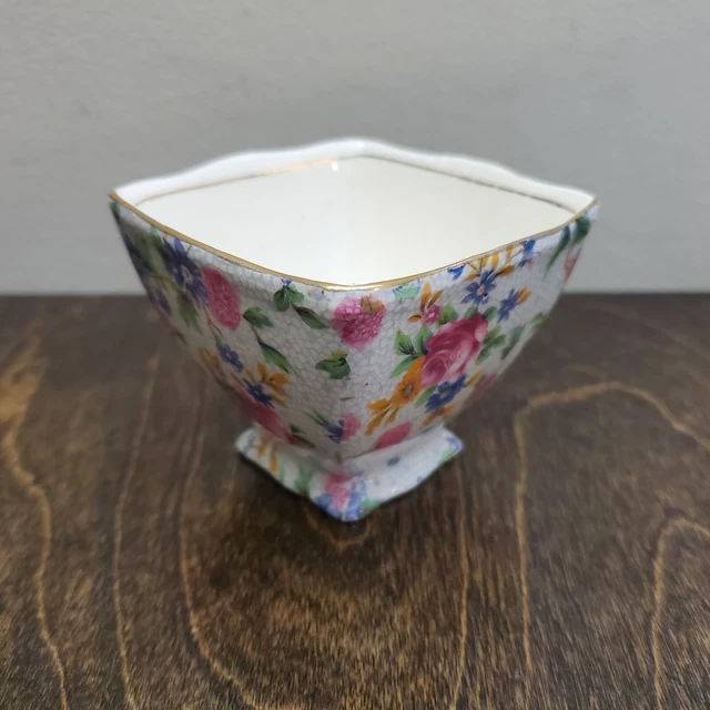 Royal Winton Grimwades Old Cottage Chintz Sugar Bowl Open c. 1930s Pre 1960 Vtg
