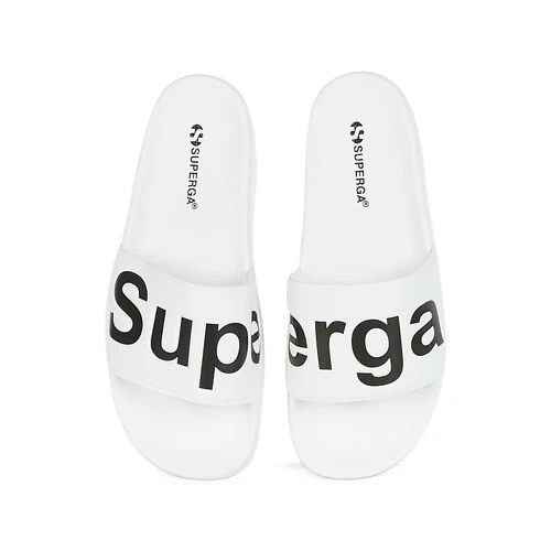 CIABATTE UOMO DONNA SUPERGA 1908 PU U Bianco Nero Scarpe Sandali