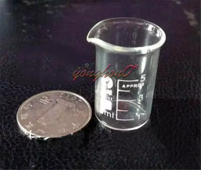 5mL Chemistry GG17 Laboratory Beaker, Borosilicate Glass Beaker NEW