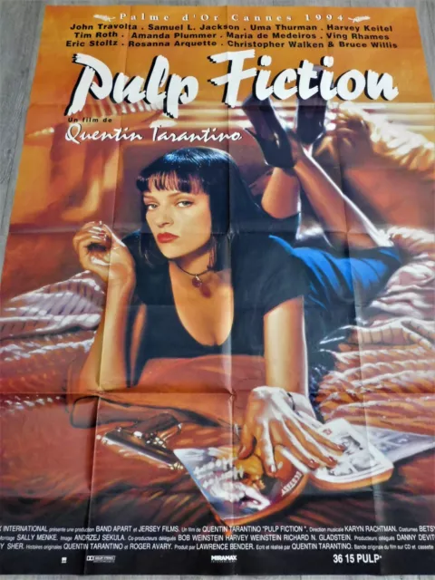 Pulp Fiction Affiche ORIGINALE 120x160cm 47"63 1994 Tarantino Travolta Willis