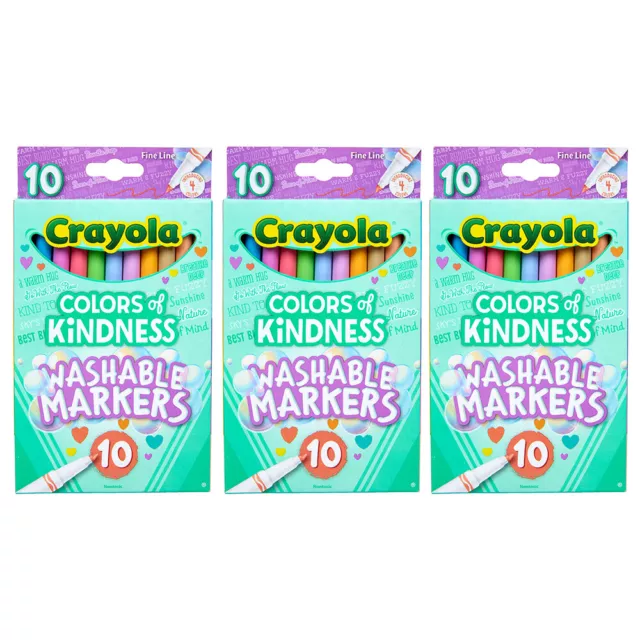 30pc Crayola Kids Creative Fineline Washable Markers Colors of Kindness 36m+