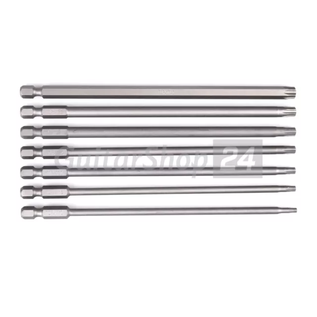 TX Langbit T8 T10 T15 T20 T25 T27 T30 T40 (1/4" Bit, 150mm lang) für Torx Schr.