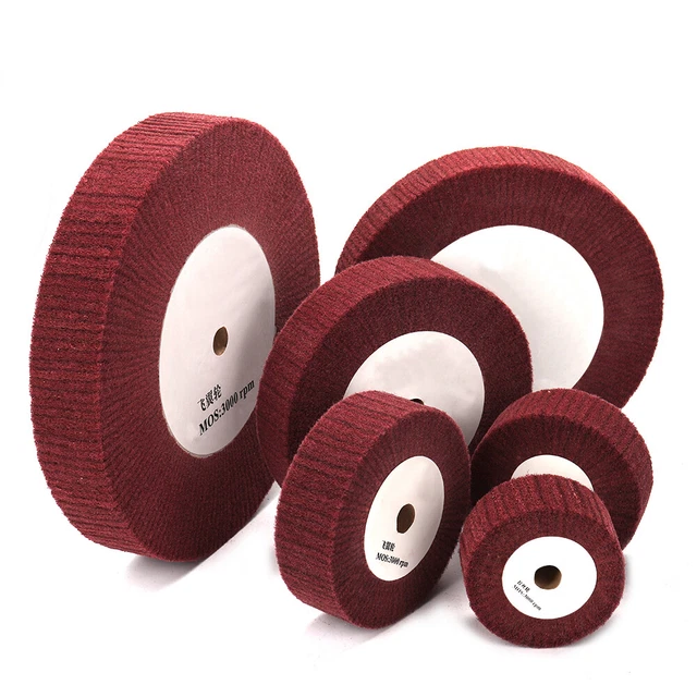 4"-12"Nylon Fiber Flap Polishing Wheel Non-woven Buffing Pad 50mm Thick Abrasive