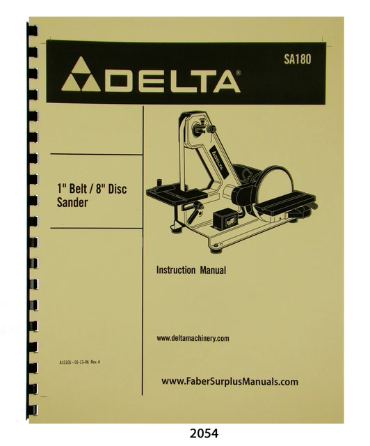 thumbnail image 2 of Delta 31-730 6" Belt & 12" Disc Sander Combo - OEM Manual & Parts List 2 of 3