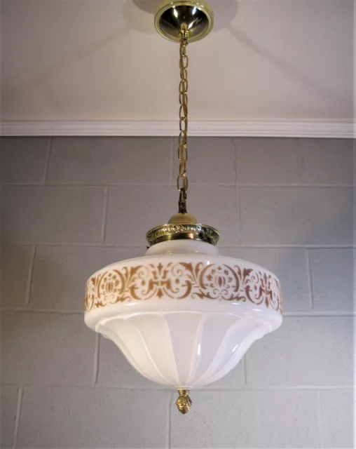 Schoolhouse Industrial Gill Antique Decorated Pendant Fixture 15 In. Diam.