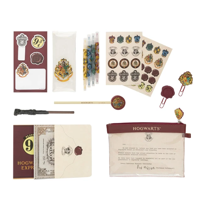 Carta Regalo Harry Potter - Set 2 Fogli 50x70cm Con Nastro E Adesivi - Pacchetti Personalizzati