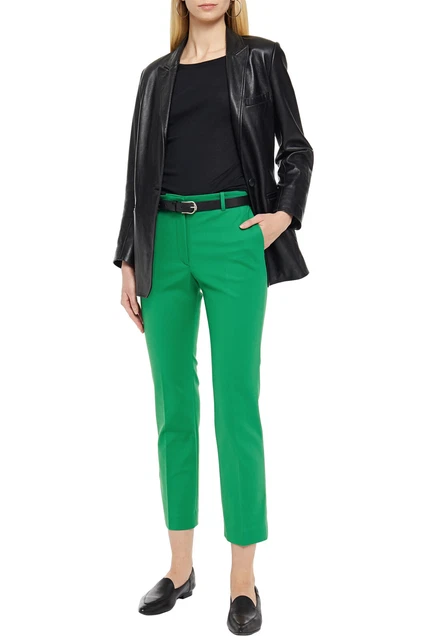 RRP €285 JOSEPH Chino Trousers US10 FR42 XL Stretch Flat Front Zip Fly Cropped
