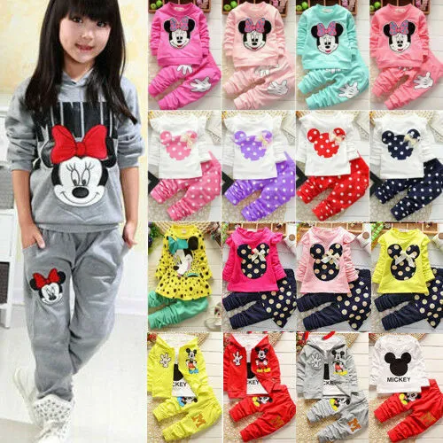 Kid Child Girl Clothes Minnie Mouse Sweatshirt Top Pants Tracksuit Outfits Set