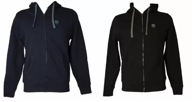 SG Felpa uomo NORTH SAILS aperta davanti con zip cappuccio e tasche felpata inve