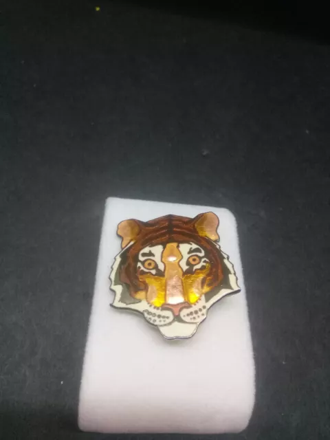 Vintage William Spear Alaska Enamel Bengali Tiger Pin Brooch M64