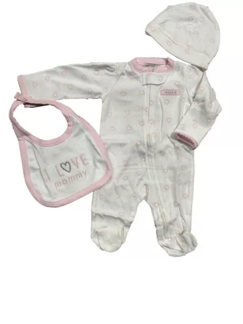 Precious Firsts Made by Carter's Baby Girls' 3 Piece Sleep N' Play Set 3Months