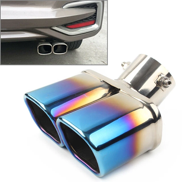 Terminale Di Scarico Universale Doppia Uscita In Acciaio Inox Cromato, Fissaggi Inclusi, Adatto Per Audi, BMW, Mercedes, Fiat, Ford E Molte Altre