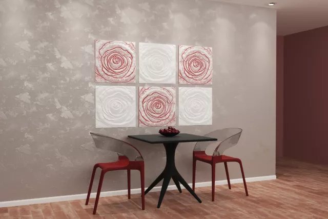 ROSE 3D WALL PANEL MOLD PLASTER Wall Art Decor Decorative Wall tile Panels #3D01