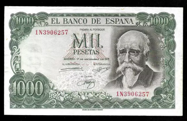 Spain 1971 (1974) 1000 Pesetas P154 - AU Bank of Spain Commemorative