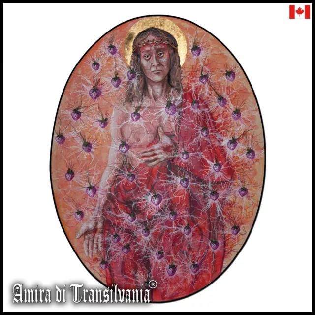 sacred religious art painting church jesus christ icons strawberry heart flame sacred religious art painting church jesus christ icons strawberry heart flame