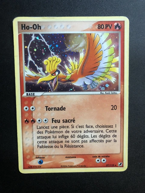 Carte Pokémon Ho-Oh rare holo 27/115 - EX Forces Cachées - État classeur FR