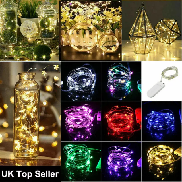 10-30 LED Micro Rice Wire Copper Fairy String Battery Lights Xmas Wedding Party