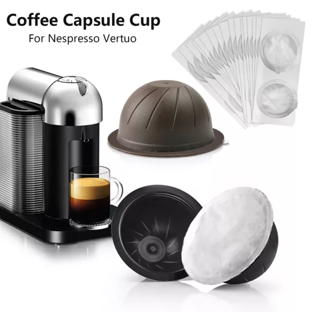 For Nespresso Vertuo Reusable Pods Refillable Self Stick Coffee Capsule Cup Set