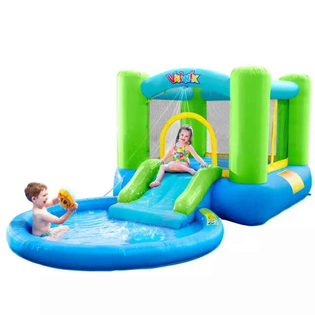 Inflatable Bounce House Water Slide Park Slide Bouncer with Blower Ball Pit Pool