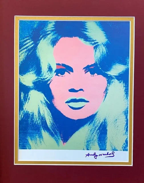 Andy Warhol 1984 Signed Awesome Brigitte Bardot Print Matted To 11X14 List $549+ 2