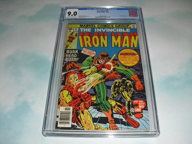 Invincible Iron Man #92 CGC 9.0 w/ OW/W pages from 1976! Marvel Comics C42