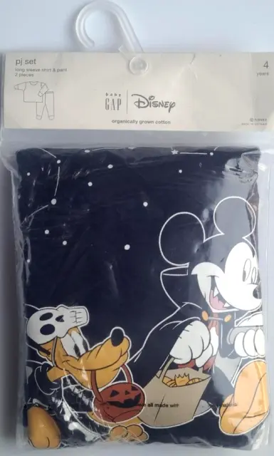 Gap Kids Disney Halloween Mickey Mouse Long Sleeve Pajama Pj Set Size 4 Years, T