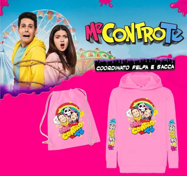 FELPA + SACCA me rosa contro te CON DISEGNO IDEA REGALO