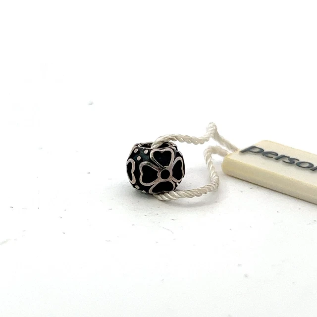 Charm Trèfle à 4 Feuilles en Argent 925/1000, Email et Oxyde de