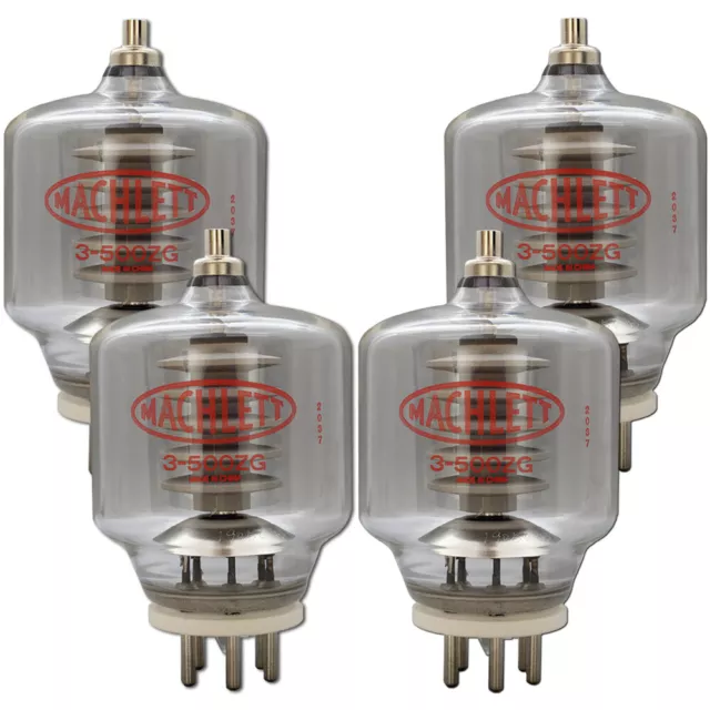 3-500ZG / 3-500Z Machlett High-Mu Power Triode Matched Quad (4) Tubes