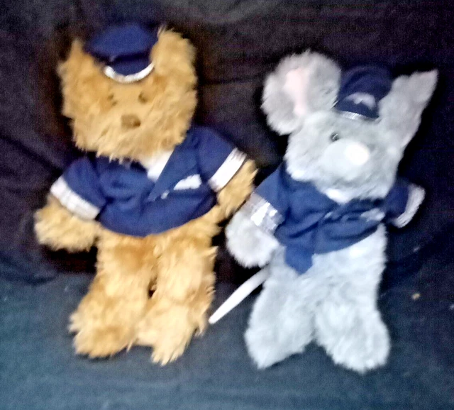 2 RUSS PLUSH Soft Gloves Puppets 30cm Tall Captain Big Ears Mouse £