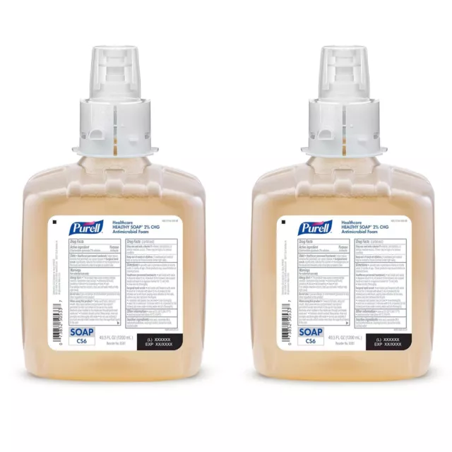 PURELL Healthcare HEALTHY SOAP 2% CHG Antimicrobial Foam 1200 mL Refill -2 Pack