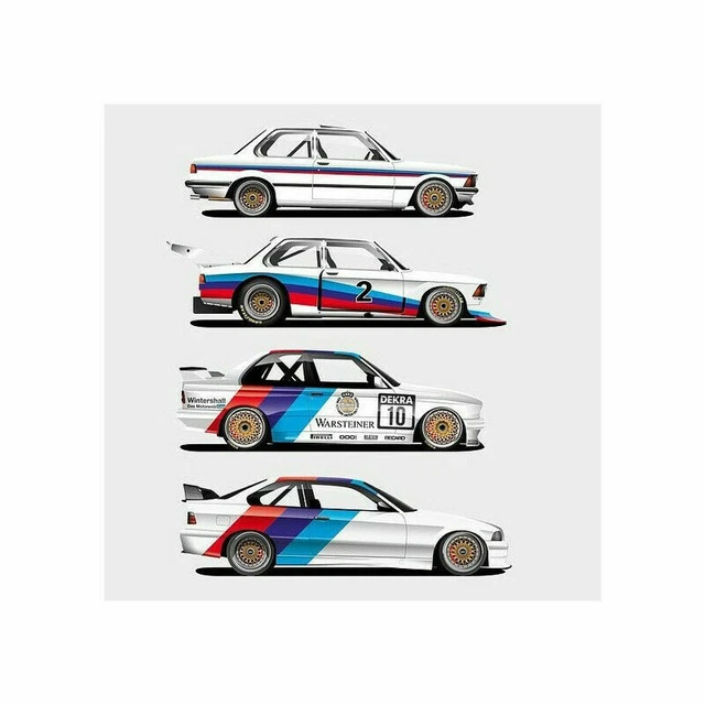 Plaque Murale Métal 30x20 Cm – Voiture De Course BMW, Déco Atelier