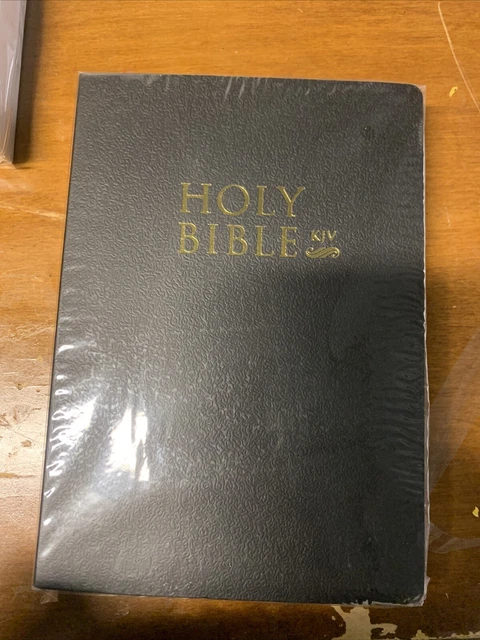 THE HOLY BIBLE King James Version -Black- Old and New Testament Faux ...