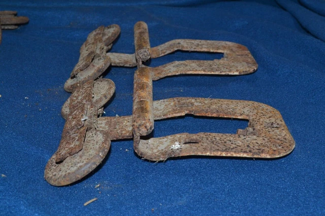Lot Of 6 Vintage Double Wheel Barn Door Rollers Hardware Used Rusty 13